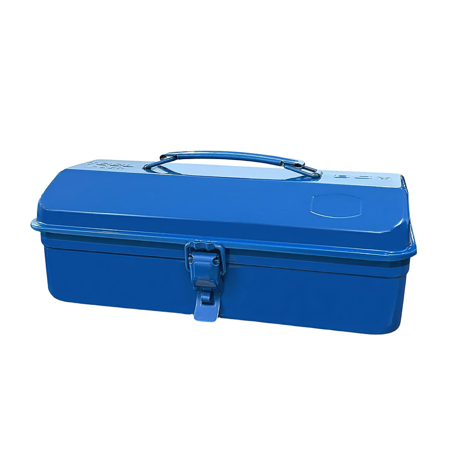 Kaeltsyn Blue Duty Metal Tool Box Featuring Comfortable Grip Spacious Interior For Workshop Use Handle Tool Box