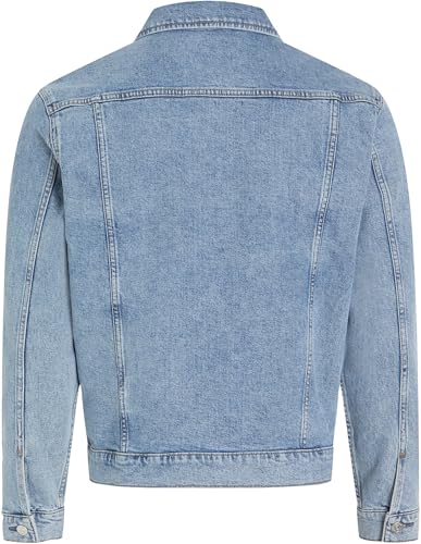 Calvin Klein Herren Jeansjacke Slim Denim Jacket Brusttaschen, Blau (Denim Light), XS – Ansicht 7