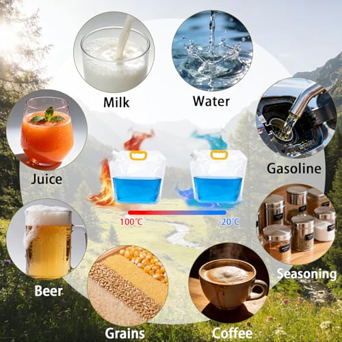 20 Piezas Bolsa Contenedor de Agua Plegable de 1.3 Galones para Camping miniatura 4