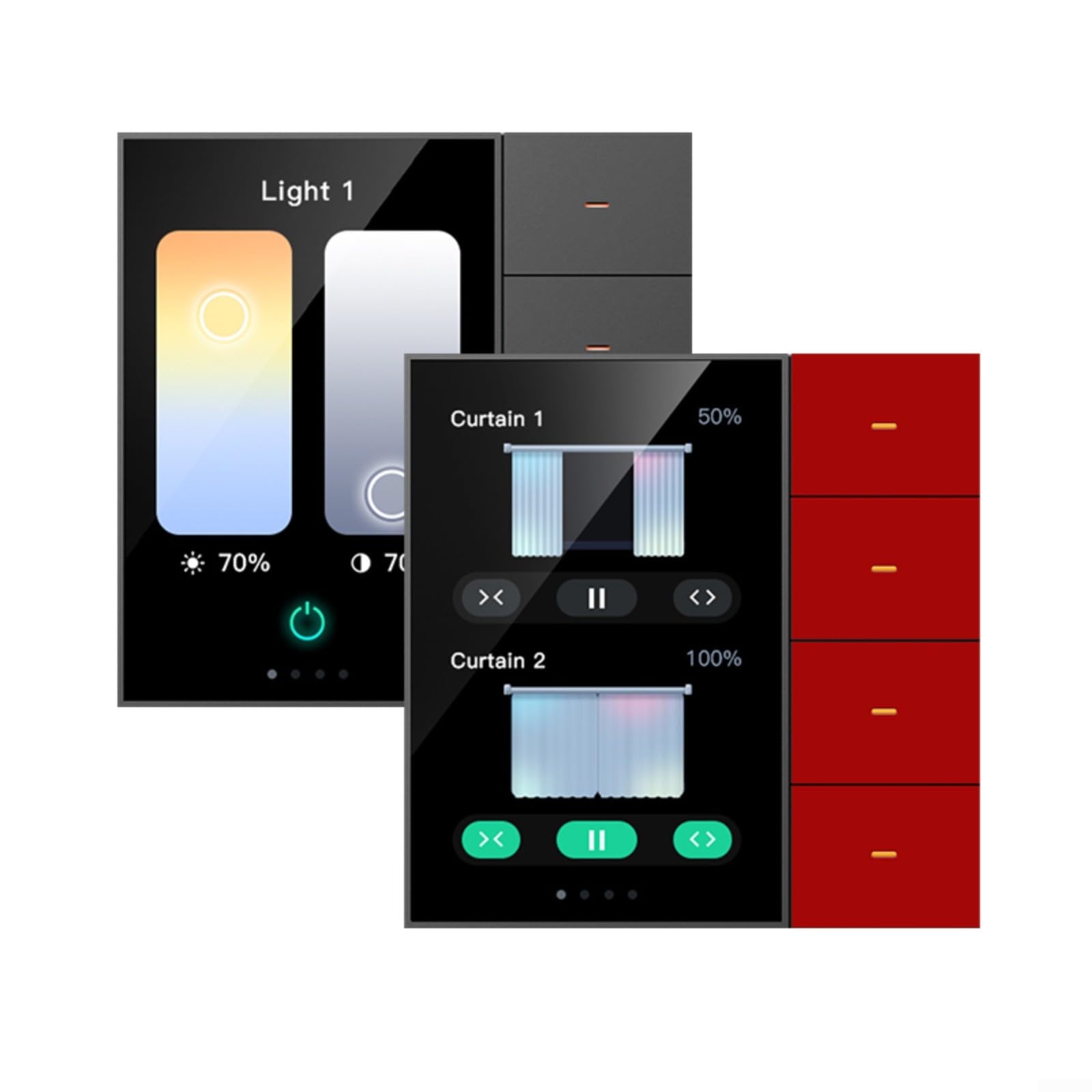 Per Tuya Per Zigbee Per Pannello Parete Intelligente 35 Pollici Touch Switch 4 Gruppo 8 Scene Controller Luce Dimmer Domotica Hub Offline Controllo (Nero)