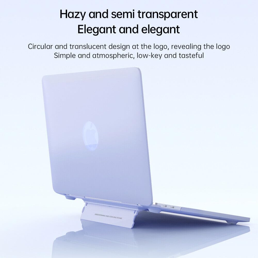 Compatible con MacBook Pro de 14 pulgadas (14.2 pulgadas) A2442 (Color: Azul Paz) Funda protectora rígida de silicona a prueba de golpes con soporte y tapa trasera
