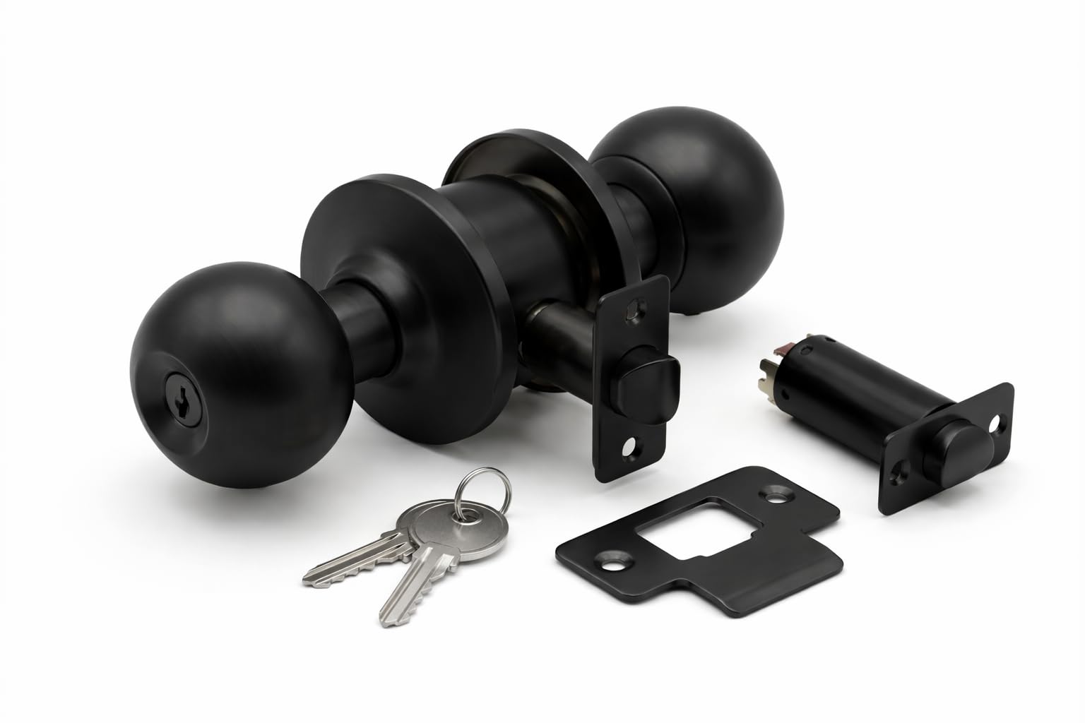 Heavy Duty Door Lock - 3 Keys, Black -2