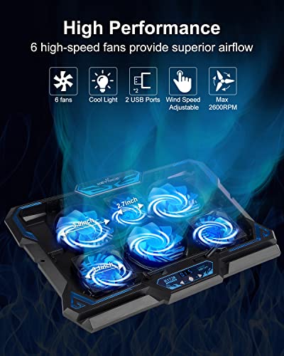 Gaming-Laptop-Cooling-Pad-2022-KEYNICE-Notebook-Cooler-with-6-LED-Quiet-Fan-for-12-17-Inch-Laptops-2-USB-Ports-5-Wind-Speeds-USB-Powered-Laptop-Cooler-Laptop-Fan-Stand-with-LCD-Screen