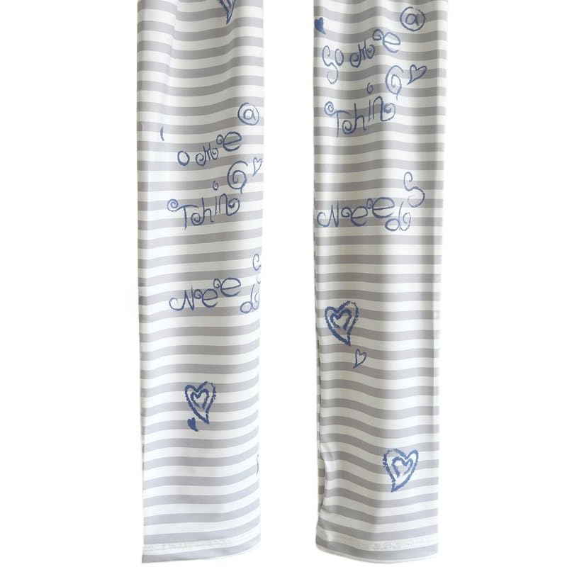 Ice cold~ Original hand-painted essential sunscreen when going out Ice sleeves Driving and cycling UV protection Sleeves Light gray + purple stripes * 1 pair