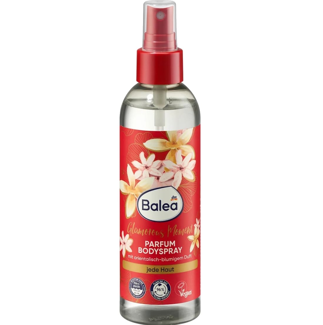 3 teilege set ;Balea Bodylotion Parfum Glamorous Moment, 200 ml + Handcreme Glamorous Moment, 100 ml + Parfum Bodyspray Glamorous Moment, 200 ml + Bonus: 1x Silikonschwamm