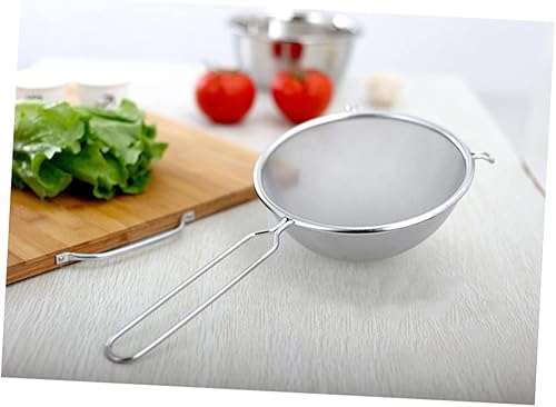 Miniatura 8 de Cuchara coladora de acero inoxidable Colador de malla fina con mango largo para servir alimentos Diseño resistente al calor Separación rápida de