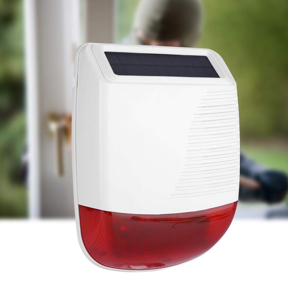 Allarme di sicurezza Sirena a energia solare, 433 MHz Allarme sirena senza fili Allarme solare impermeabile esterno per sistema di allarme GSM