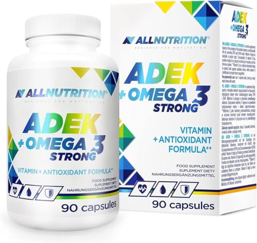 ALLNUTRITION ADEK + Omega 3 Starkes Nahrungsergänzungsmittel auf der Basis eines Komplexes fettlöslicher Vitamine für eine bessere Immunität starke Knochen scharfes Sehvermögen