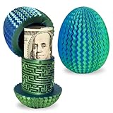 Ovale Geheim Eier Labyrinthbox für Geld & Geschenke, 3D Labyrinthbox Puzzle Geschenkverpackung,Rätselbox in Blau-Grün Konzentrationsspiel, Wiederverwendbares Geburtstags