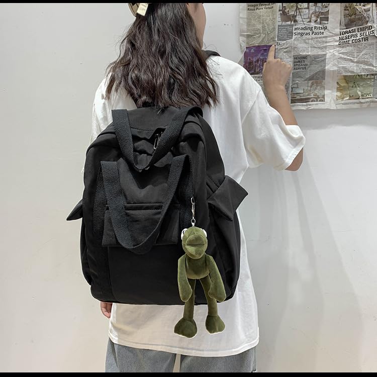 Cute Backpack for Women Men, Fashion Design Hiking Travel Backpack Cottagecore Aesthetic Laptop Backpack Daypack (black)3