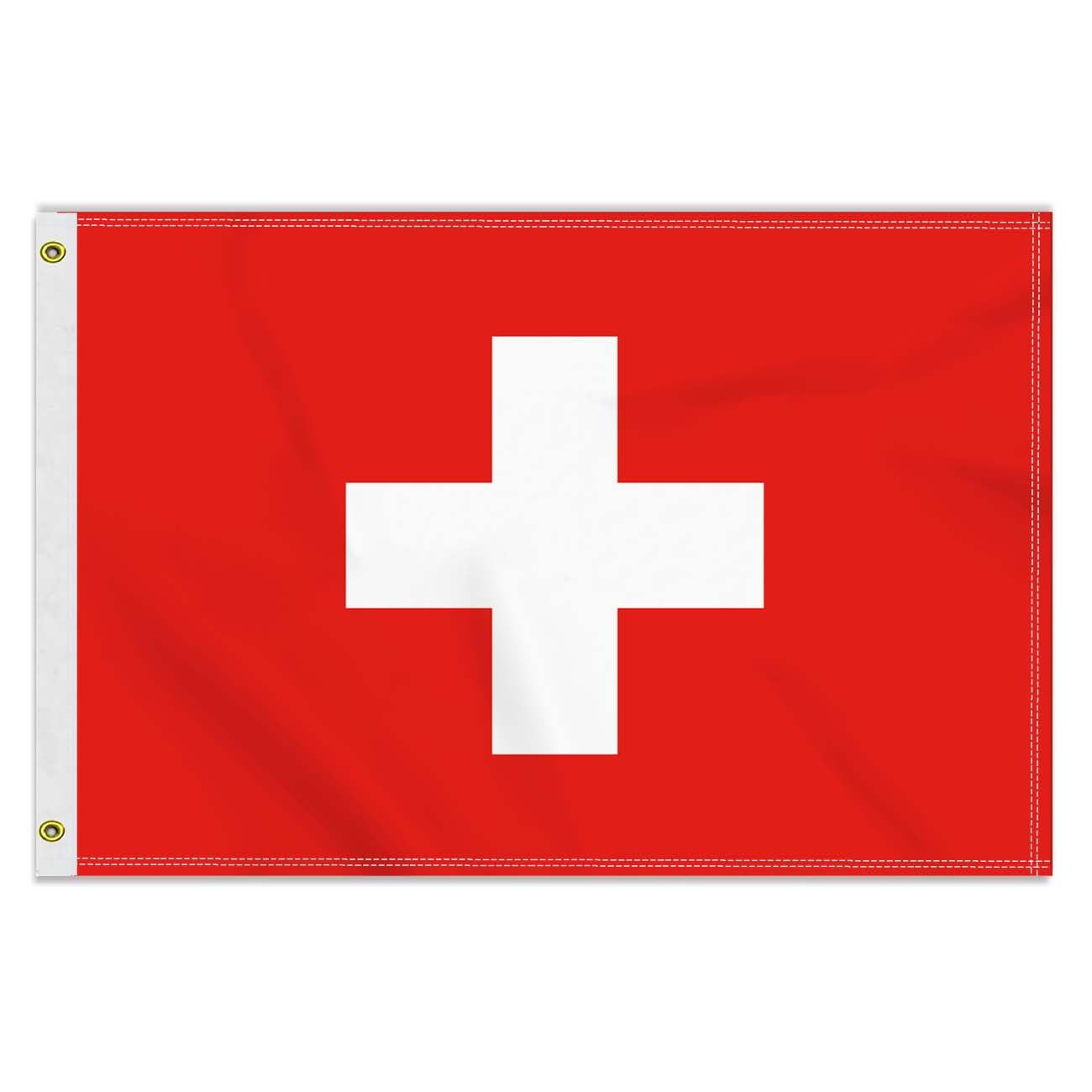 2×3 FT Switzerland Flag, Medium 60×90 CM 150D Swiss Outdoor Banner,Decor Garden With Brass Gromment — image 1
