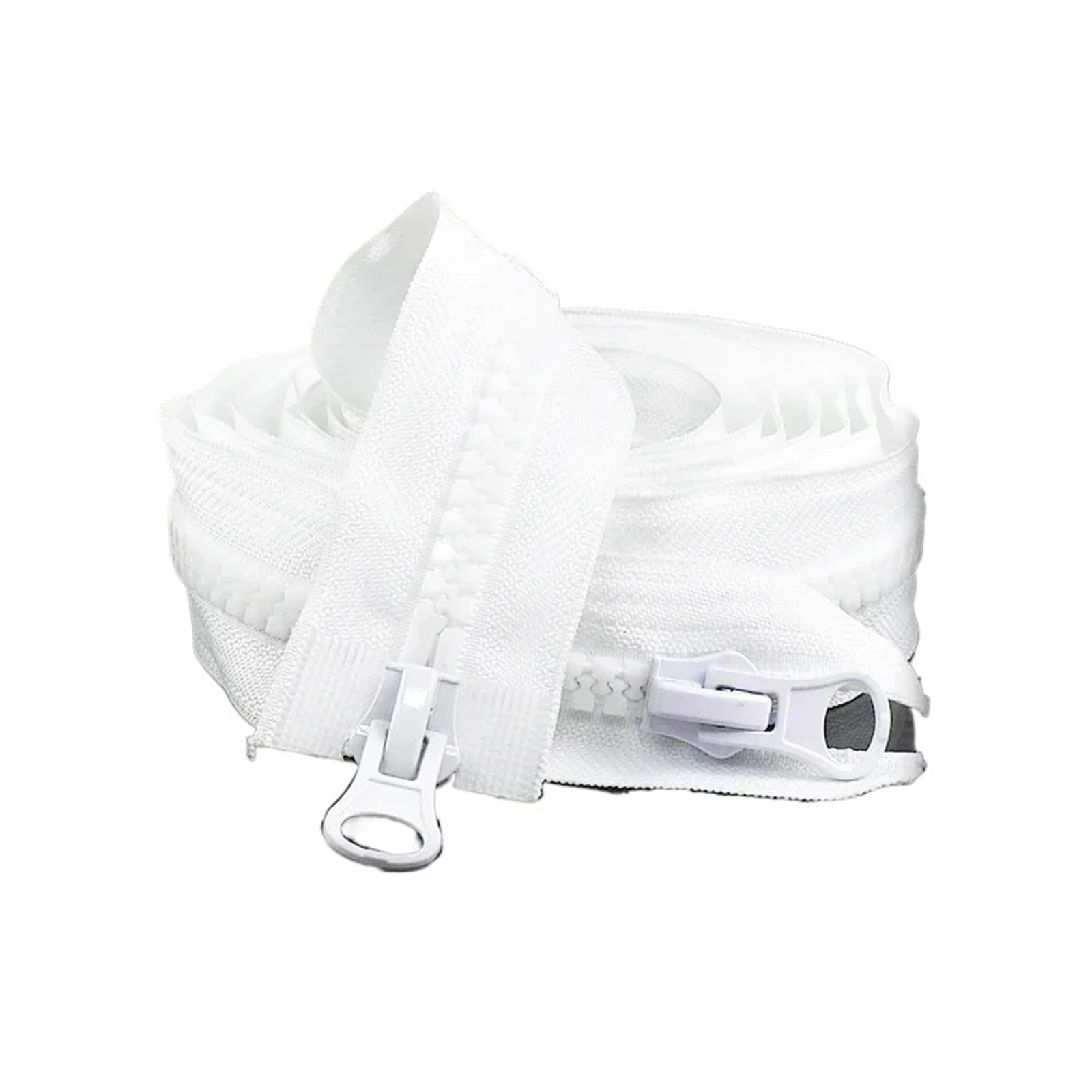 1pc 60-300cm 5# Sewing Resin Zipper Single/Double Sliders Open-End Zippers Long Tent Coat Clothes Zip Repair DIY Accessories(White-Double,120cm No5)