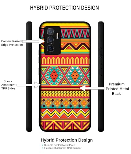 Image of Artistic Rangoli Design Premium 2D Printed Metal Back Case Cover for Vivo V23E 5G / Y75 4G