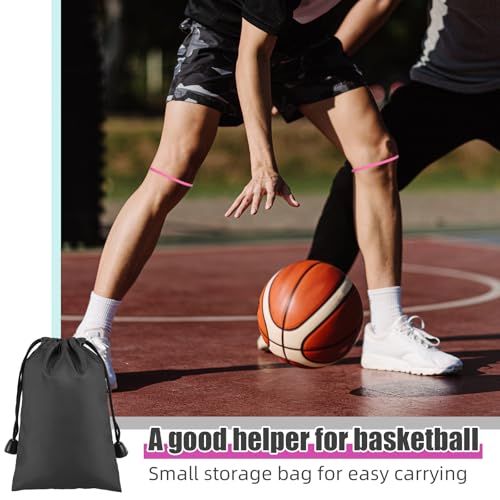 Image of Foilswirl Silicone Patella Knee Band for Basketball Patella Tendon Support Knee Pain Running Tendon Brace Support Strap(4,Black and Rose Red,M)
