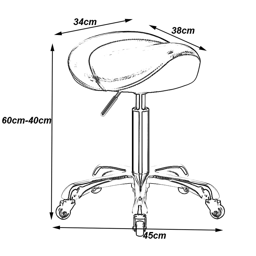 ZHOUXIAO Sgabello Idraulico Ad Altezza Regolabile Sgabello con Ruote Massaggio Sgabello Rotante Ergonomico Ergonomico, Comodo PU Sedile Ottomano in Pelle PU per Clinica Denti