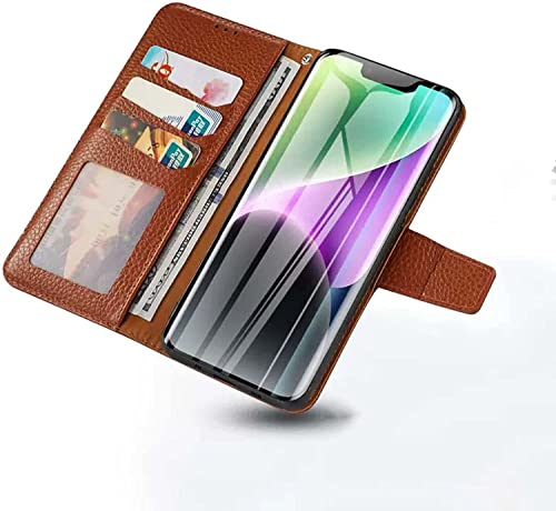 Étui en cuir pour iPhone 14 Plus, protection à rabat raffinée avec porte-cartes