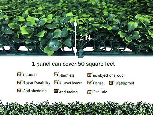 Odtory Artificial Ivy Privacy Fence Wall Screen,60X120 In(50 Sqft) Uv-Anti Faux Boxwood Roll Panels Greenery Backdrop Ivy Vine Leaf Hedges Fence Panels For Indoor Outdoor Green Wall Decor thumb #2