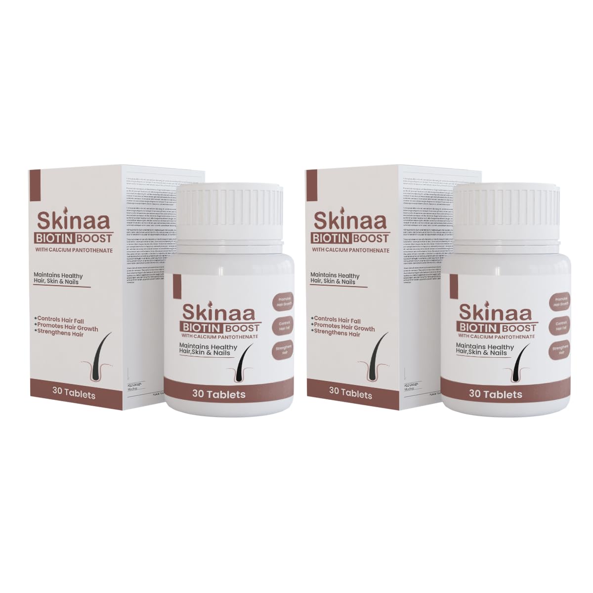 Skinaa Biotin Boost With Calcium Pantothenate Extract Healthy Hair,Skin & Nails Hair Formula 30 Tablets (Pack of 2, 60) (B0CYX6W8NP) Amazon Price History, Amazon Price Tracker