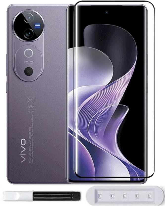 Image of Raayan UV Tempered Glass For Vivo T3 ultra Screen Protector Full Adhesive UV Glue Curved Edge to Edge Full Screen Coverage - Easy Installation