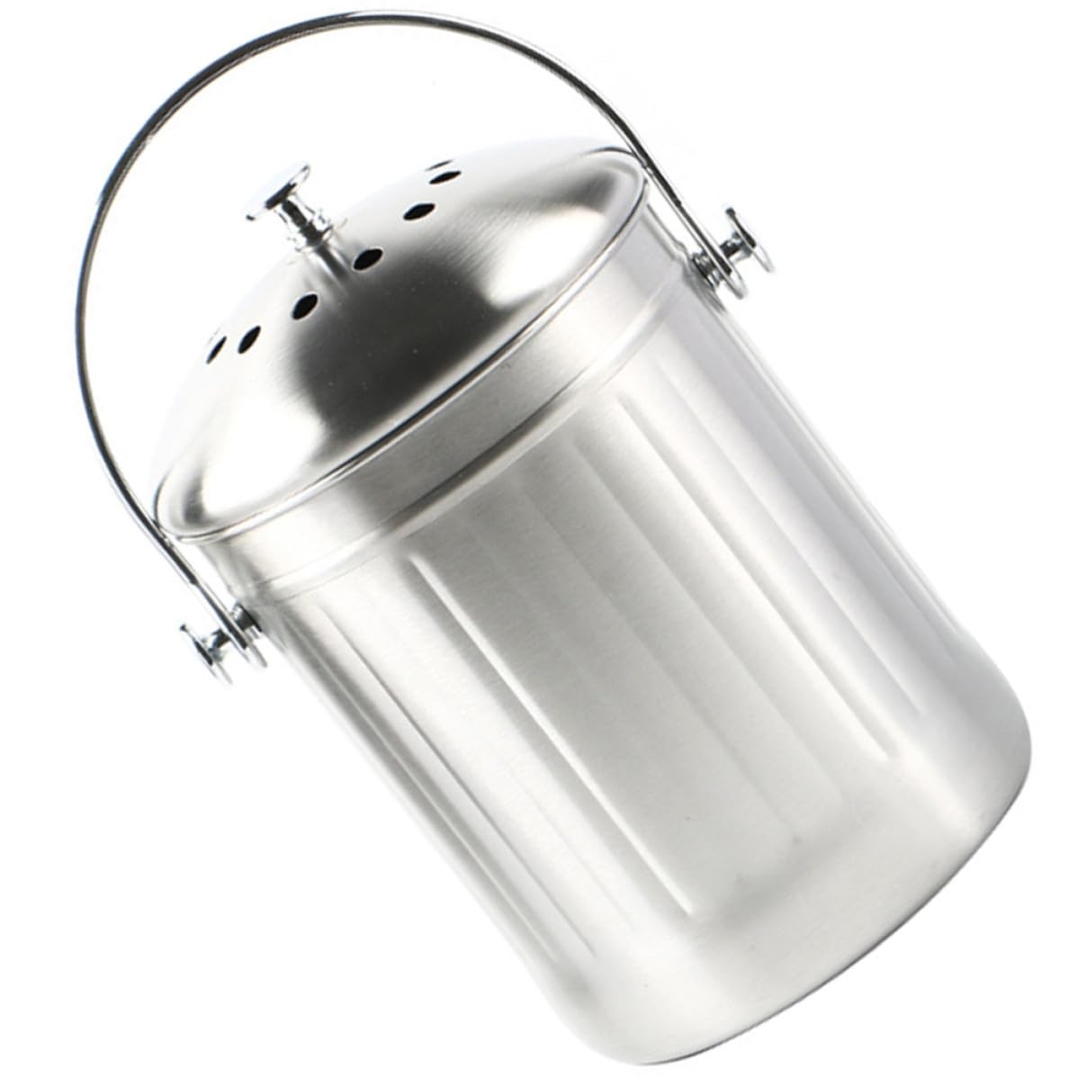Cubo de compost Mikikit para evitar olores en la cocina con tapa hermética de acero