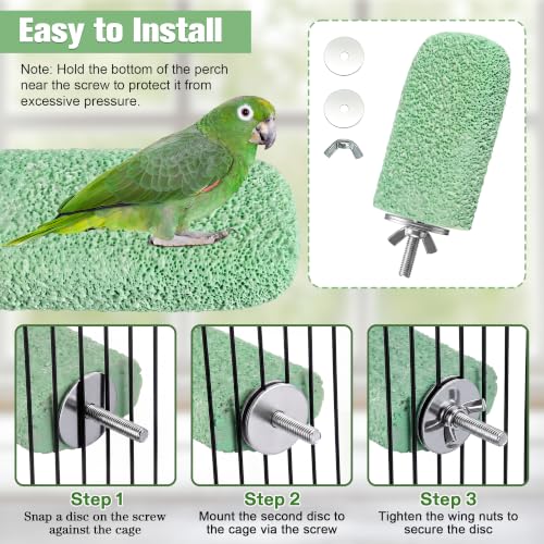 Image of 4 Pcs Bird Beak Grinding Stone, Resin Bird Perch Stand, Parrot Perch Stand | Parrot Perch for Cage, For Small Medium Cockatiel Lovebird Finch Chinchillas Hamsters, Climbing Ledge, Grinding Claws & Beaks