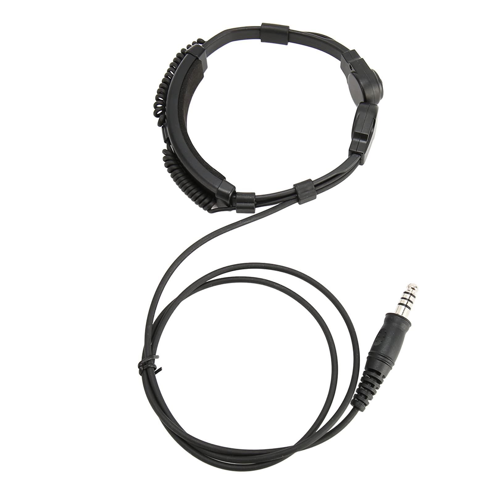 Auricolare Microfono Gola, Microfono Auricolare con Microfono PTT a Dito, Auricolare Radio Telescopico a 2 Vie per UV 5R BF 888S BF F8 BF F9 UV 82