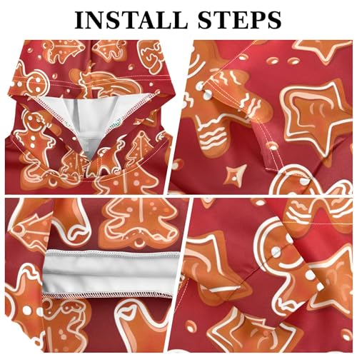 Kids Hoodies Sweaters Christmas Gingerbread Hooded Sweatshirts with Big Pockets for Boys Girls B04000103