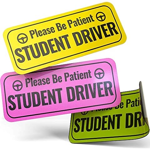 Adheisign Student Driver Magnet Sticker | Removable Reflective New Driver Safety Sign | Strong Adhesive Car Vehicle Bumper Decal (3 Color Pack) Cover