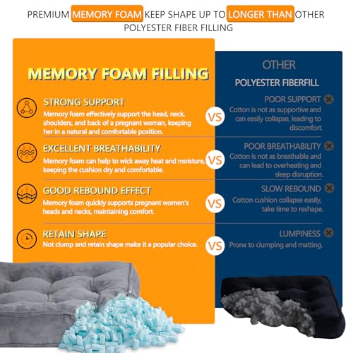 Floor Pillow Set of 2, Memory Foam Meditation Cushion, Floor Cushions for Adults Sitting, Large Square Seat Cushions for Yoga, Couch, Sofa, Kids, Living Room, 20x20 Inch (Grey) - Image 4