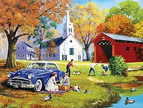 SunsOut - Family Time by the River - Rompecabezas de 300 piezas por el artista Kevin Walsh - Tamaño terminado 18" x 24" - MPN 13735 miniatura 3