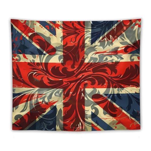 Arazzo con bandiera britannica Union Jack, coperta, arazzo da parete per soggiorno, decorazione per la casa, 127 x 152,4 cm