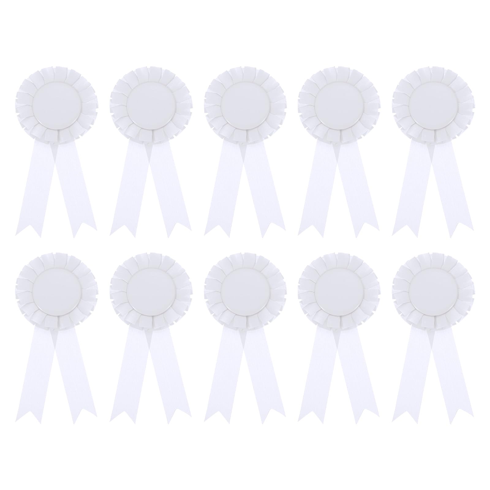 PATIKIL Blank Award Ribbon, 10 Pcs Prize Ribbon Award Medal Winner Ribbon Recognition Participation Ribbon for Competition, Sport Event and Party, Wedding, White