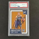 2015-16 NBA Hoops #263 Trey Lyles Signed AUTO 10 PSA Slabbed RC Jazz - Basketball Slabbed Autographed Cards