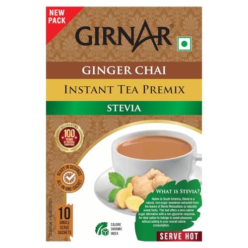 Image of Girnar Instant Ginger Chai Premix with Stevia - 10 sachets