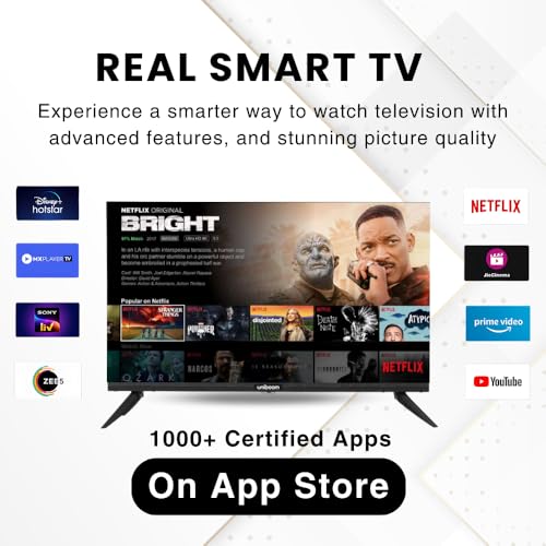 Image of Uniboom Ultra 60 cm (24 inch) HD LED Smart Android TV with Voice Command App | 5000+ Free Movies | 30W Sonic Boom Speakers | 500+ Certified Apps | Virtual Remote | Mobile Screen Cast