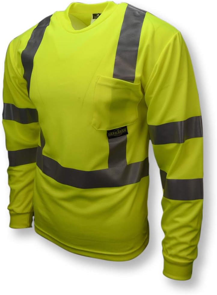 Radians ST21-3PGS-L Class 3 Max-Dri Moisture Wicking Mesh Long Sleeve Safety T-Shirt, Large, Green