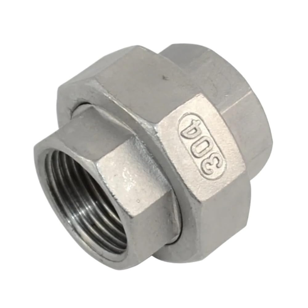Gaojudaf Women's One Color Threaded Pipe Fitting 304 Union Joint Coupling, Bsp Male Thread Cast Pipe Fitting High Temperature Resistance 1Pc(1Inch)