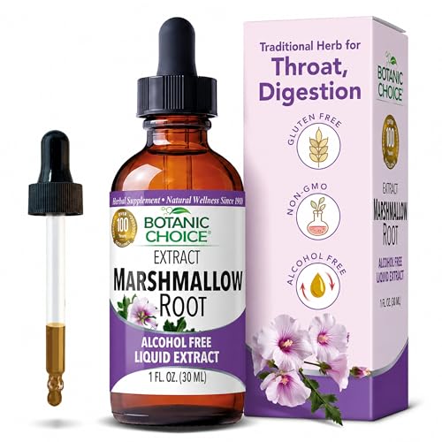 Botanic Choice Marshmallow Root Liquid Extract - Alcohol Free Gluten Free Traditional Throat and Respiratory Support 1 fl. oz.