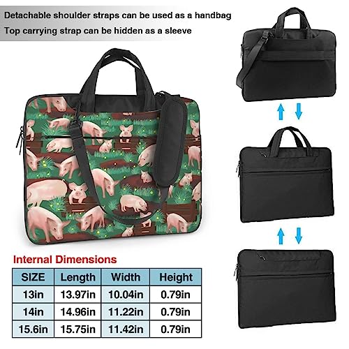 Sacoche pour ordinateur portable VACSAX porte-documents imprimé ferme et cochons - 2