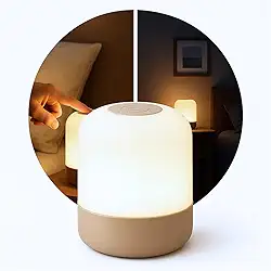 Luminária de Mesa LED 360° Botão Touch Sem Fio Recarregável – Abajur Moderno para Para Criado Mudo, Escritório, Sala, Decoração, Estudos, Trabalho, Quarto e Leitura (8,5x7cm)