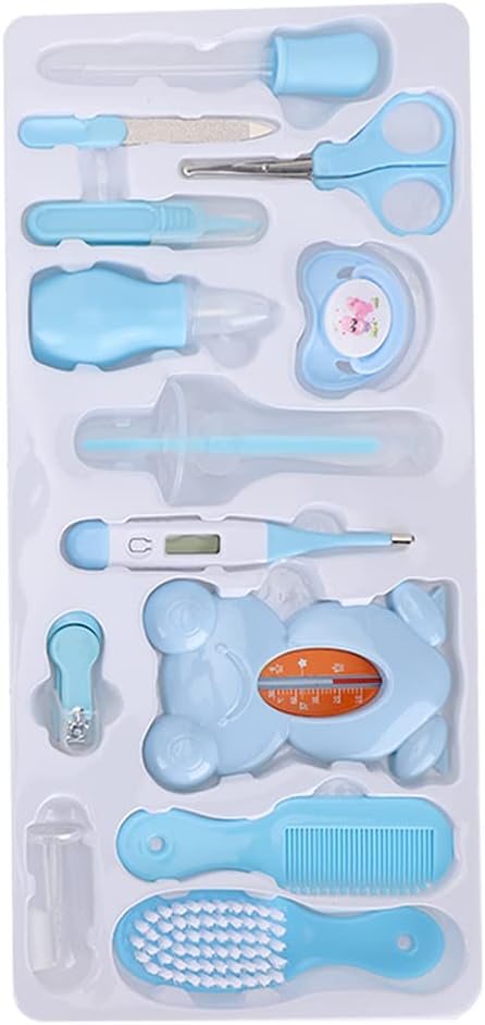 Kit De Termómetro Para Bebés, Flexible Con Un Botón, Medición De Temperatura Corporal, Cabezal Cortador Suave, Juego De Herramientas Para El Cuidado Infantil Para Bebés Recién Nacidos Para(azul)