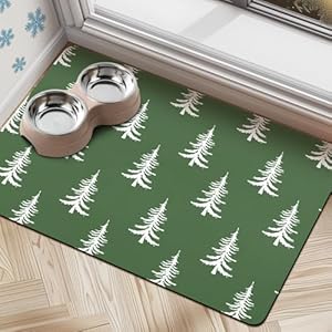 Dog Cat Food Mats for Floors, Absorbent Dog Bowl Mats for Food and Water, Quick Dry Pet Dog Food Mat Non-Slip Dog Accessories Pet Supplies