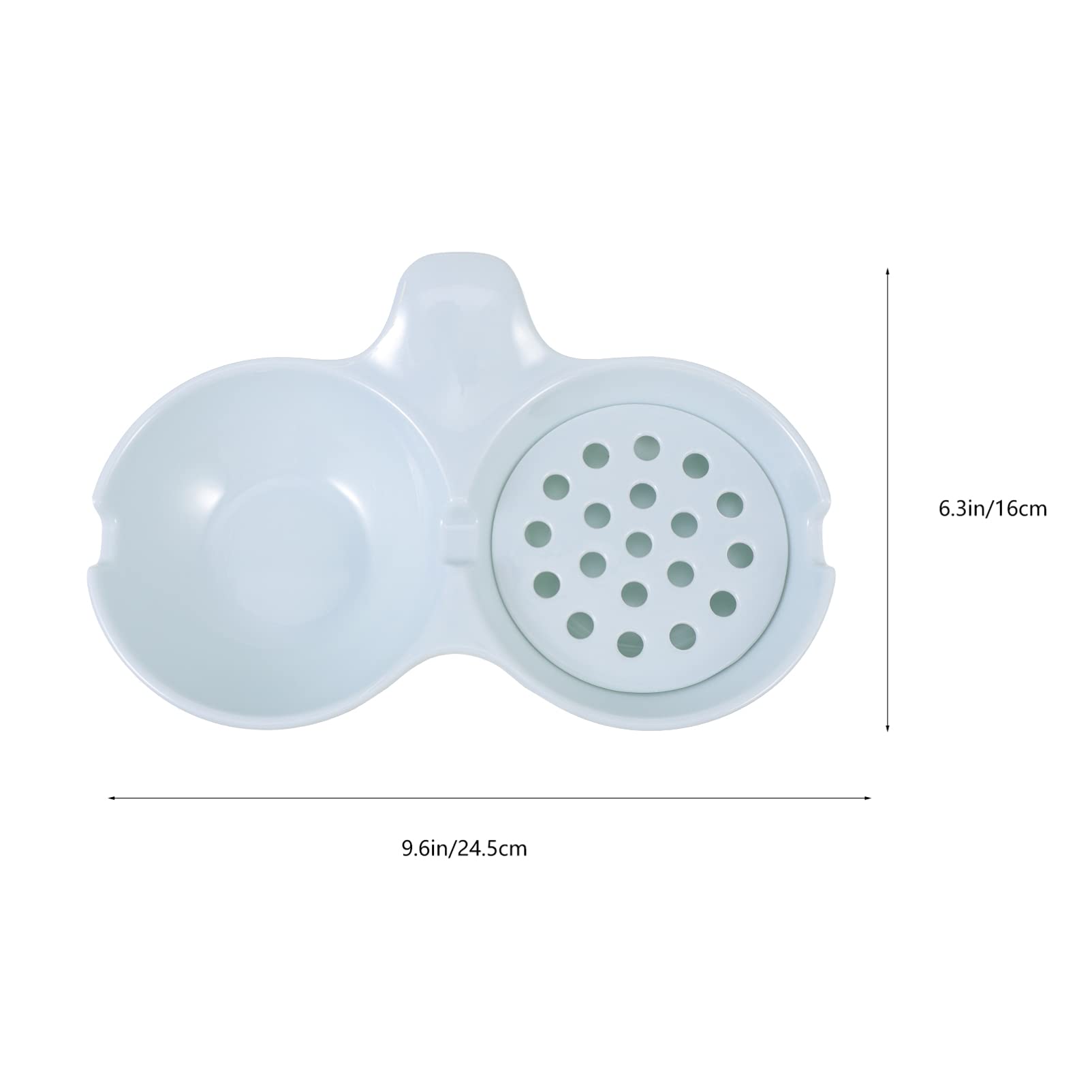 Hemoton Jewelry Tray Dual Sauce Dish Small Dish Set Bowls Mini Dipping Sauce Bowls Saucers Ramekins Plate Tasting Seasoning Vinegar Sushi Salad Soy Sauce Wasabi Oil Blue Cookies Tray