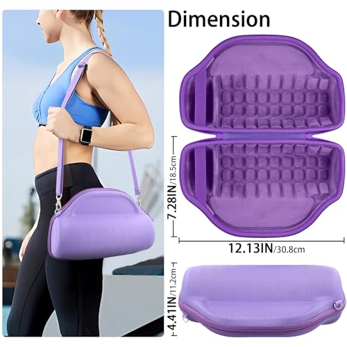 Image of co2CREA Case for JBL Charge 6 Portable Bluetooth Speaker, Purple | High-Density Foam Padding, Reinforced Handle, Detachable Shoulder Strap, Compact Lightweight Design, Dust Protection
