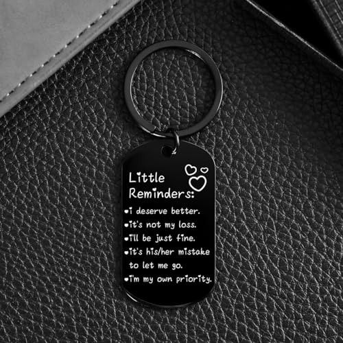 Little Reminders Keychain You Are Enough Inspirational Gift for Women & Men, Uplifting Affirmation Keyring for Mental Health (Little Reminders Keychain – I Deserve Better)3