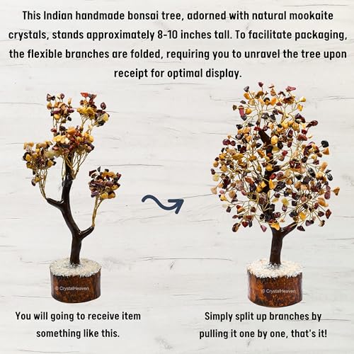 Image of Certified Mookaite Crystal Tree for Good Luck - Healing Crystals Money Tree for Wealth, Positive Energy at Home Office - Decorative Spiritual Gifts for Vastu, House Warming