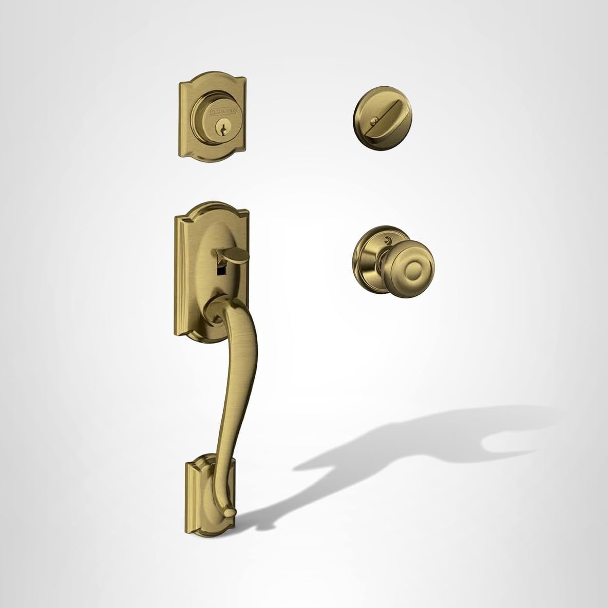 SCHLAGE Camelot Single Cylinder Handleset and Georgian Knob