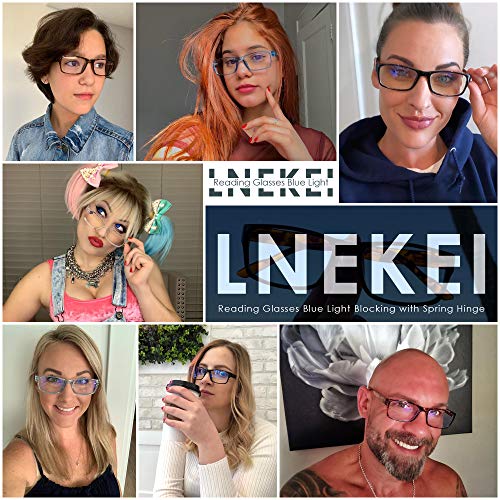 image for LNEKEI Reading Glasses Blue Light Blocking glasses women/men - 6Pack S