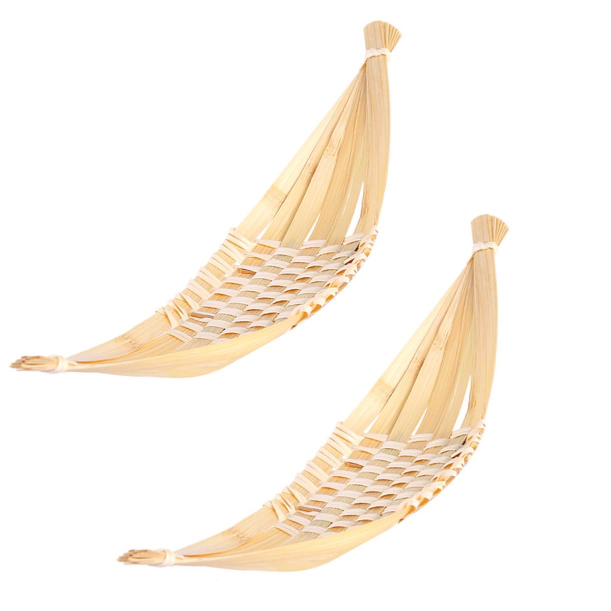 SHOWERORO 2pcs Bamboo Weaving Snack Tray Handmade Fruit and Candy Storage Container for Organizing Jewelry and Small Items for Home Decor and Party Favors