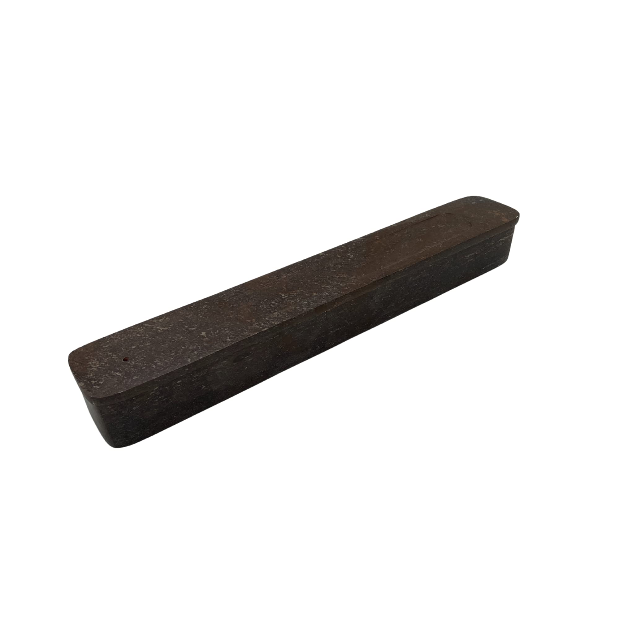 Hand Carved Soapstone Incense Burner Box 10" Inches Storage Incense Holder, Dark Brown Incense Stick Stand, Stick Holder, Incense Burners